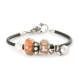 Bracciale in Pelle e Argento, Nero Trollbeads - TLEBR-00082