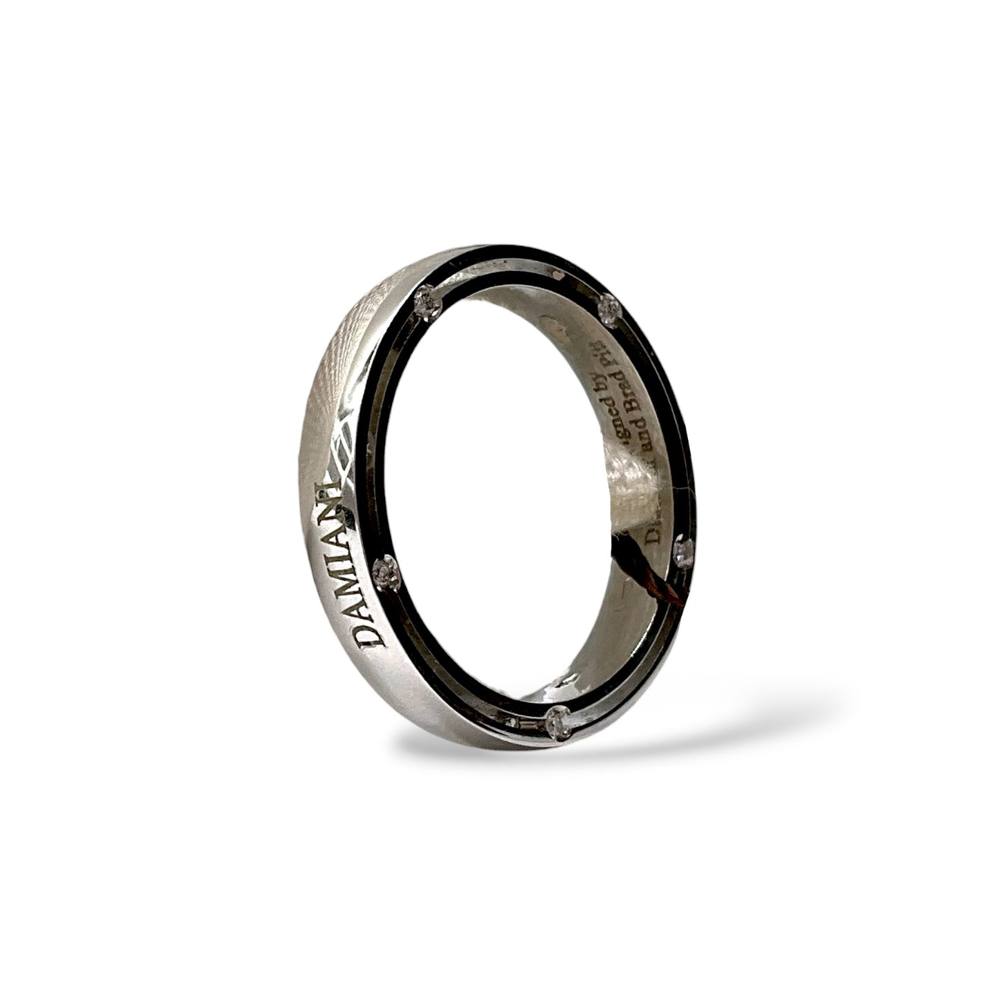 Fede nuziale Damiani D-Side in oro bianco e 10 diamanti 3,3 mm - 71333847