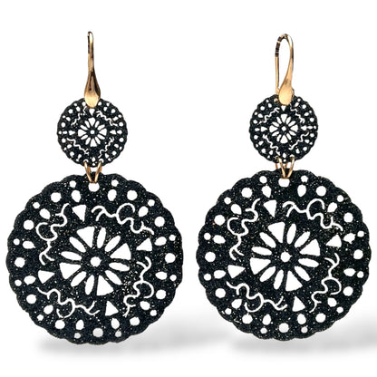 Orecchini Pendenti con Glitter o Smalto - OR.AG09