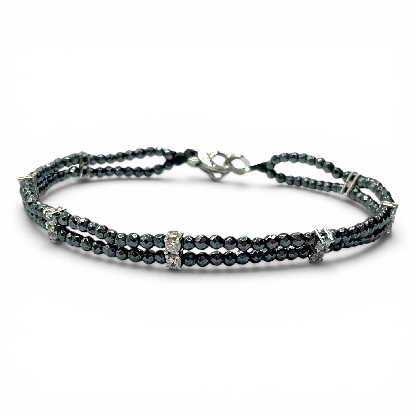 Bracciale Spadarella ematite e zirconi bianchi SPBR779