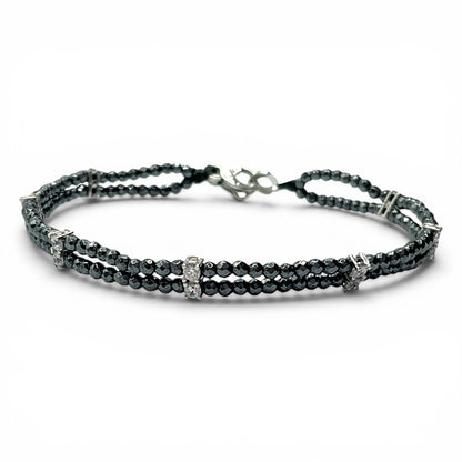 Bracciale Spadarella ematite e zirconi bianchi SPBR779