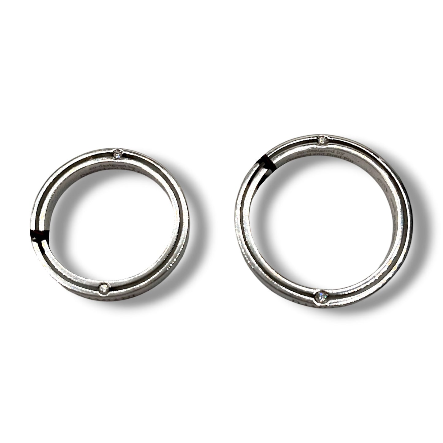 Fede Nuziale Damiani D-Side in Platino e 4 Diamanti 3 mm - 71395921