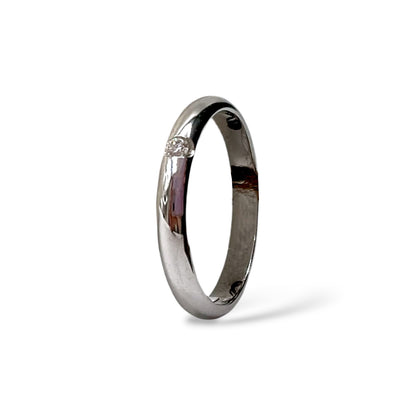 Fede Nuziale Damiani in Platino con Brillante 2,5 mm - 71389412
