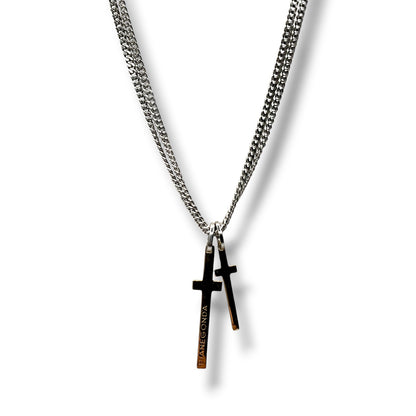 Collana Doppia Groumette Croce Doppia in Oro Uomo Pianegonda Gold in Progress - CA061101