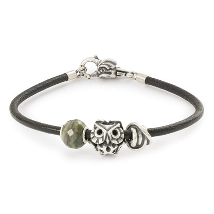 Bracciale in Pelle e Argento, Nero Trollbeads - TLEBR-00082