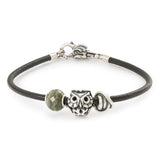 Bracciale in Pelle e Argento, Nero Trollbeads - TLEBR-00082