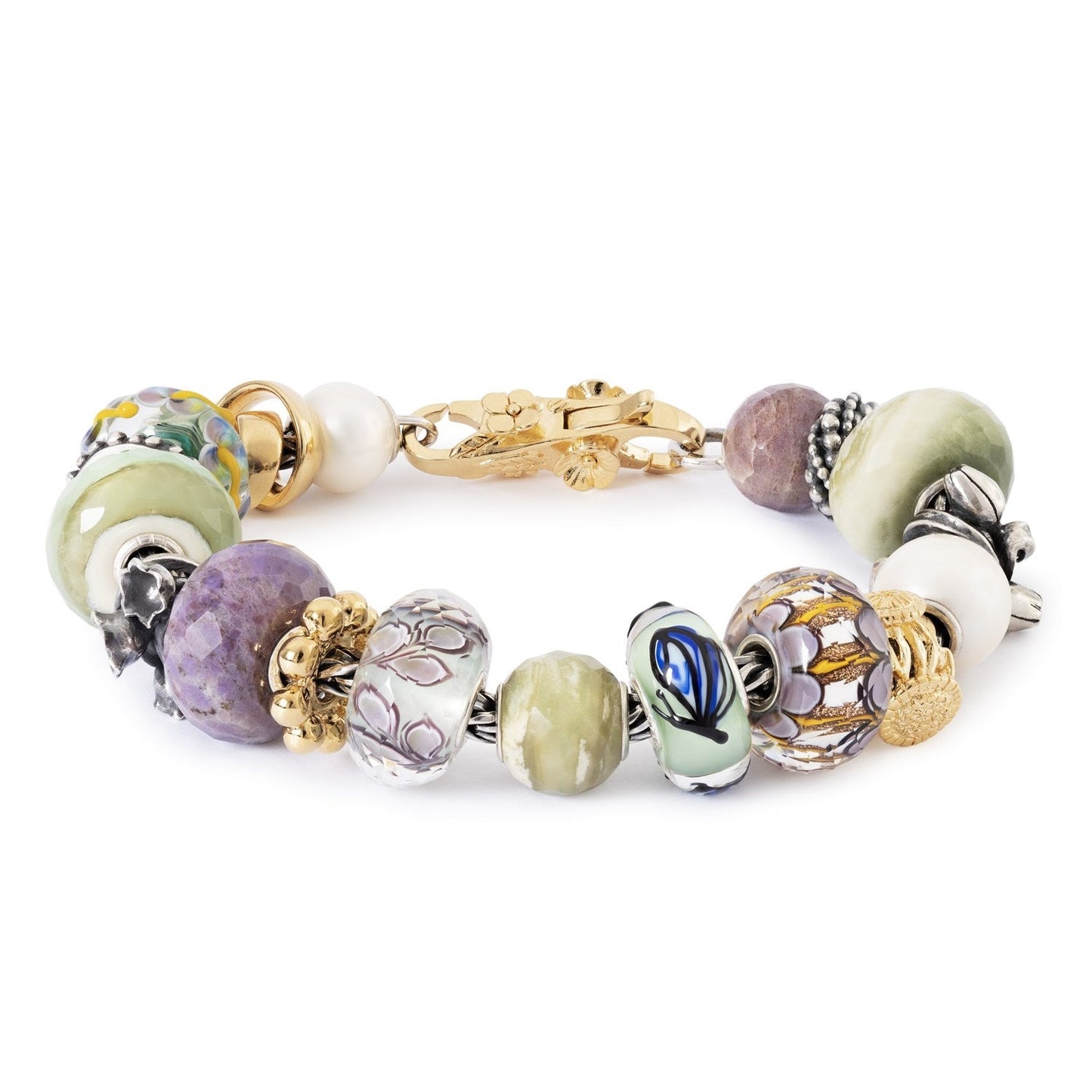 Calcite Giallo-Verde Rotonda Sfaccettata Trollbeads - TSTBE-00047