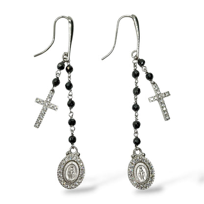 Orecchini Pendenti Madonna Miracolosa e Croce Mediterraneo Gioielli - MI11ZA001