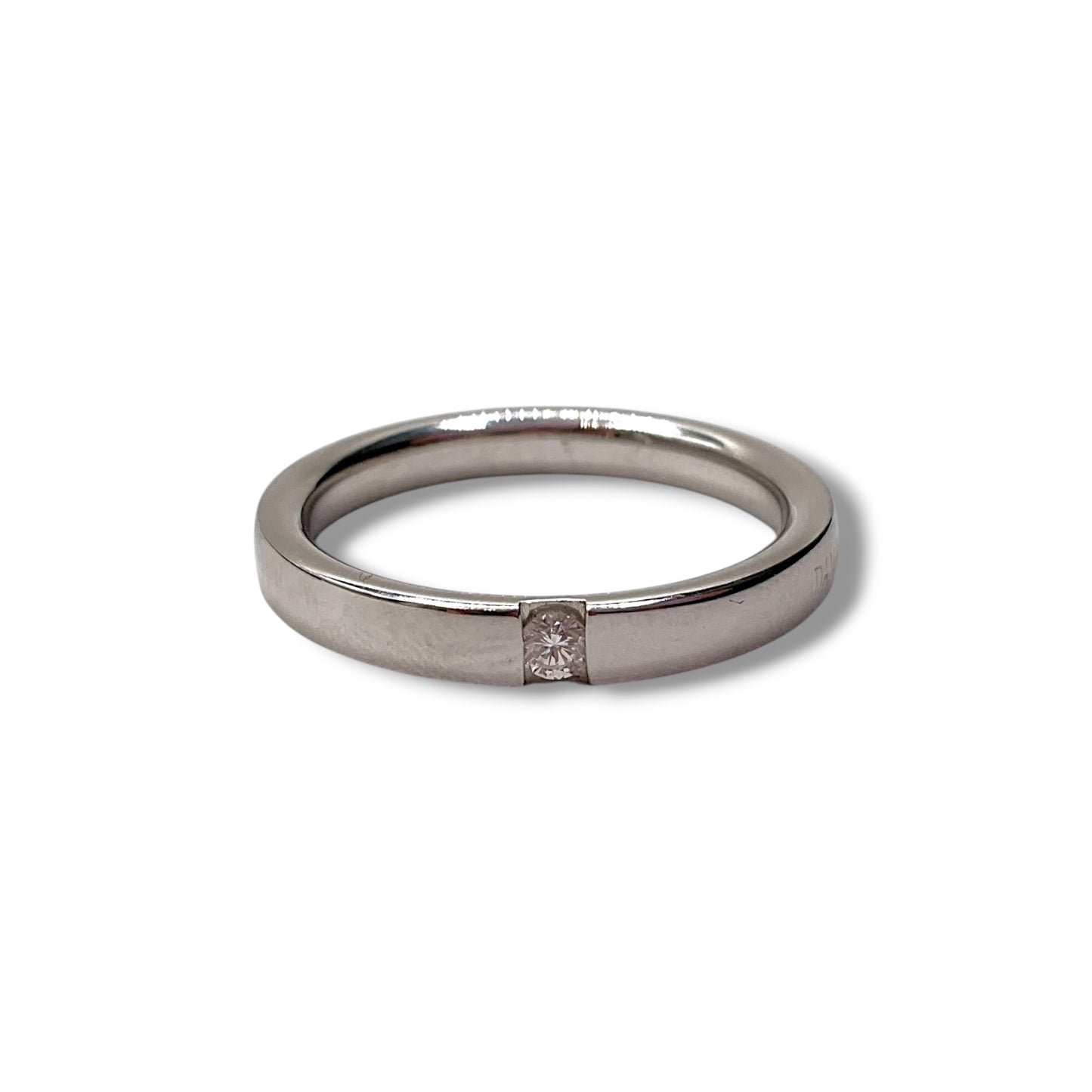 Fede nuziale Damiani in oro bianco con brillante 3 mm - 71030787
