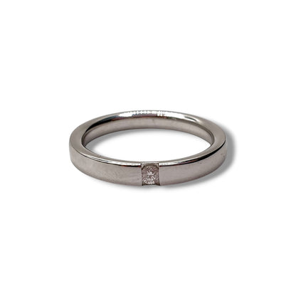 Fede nuziale Damiani in oro bianco con brillante 3 mm - 71030787