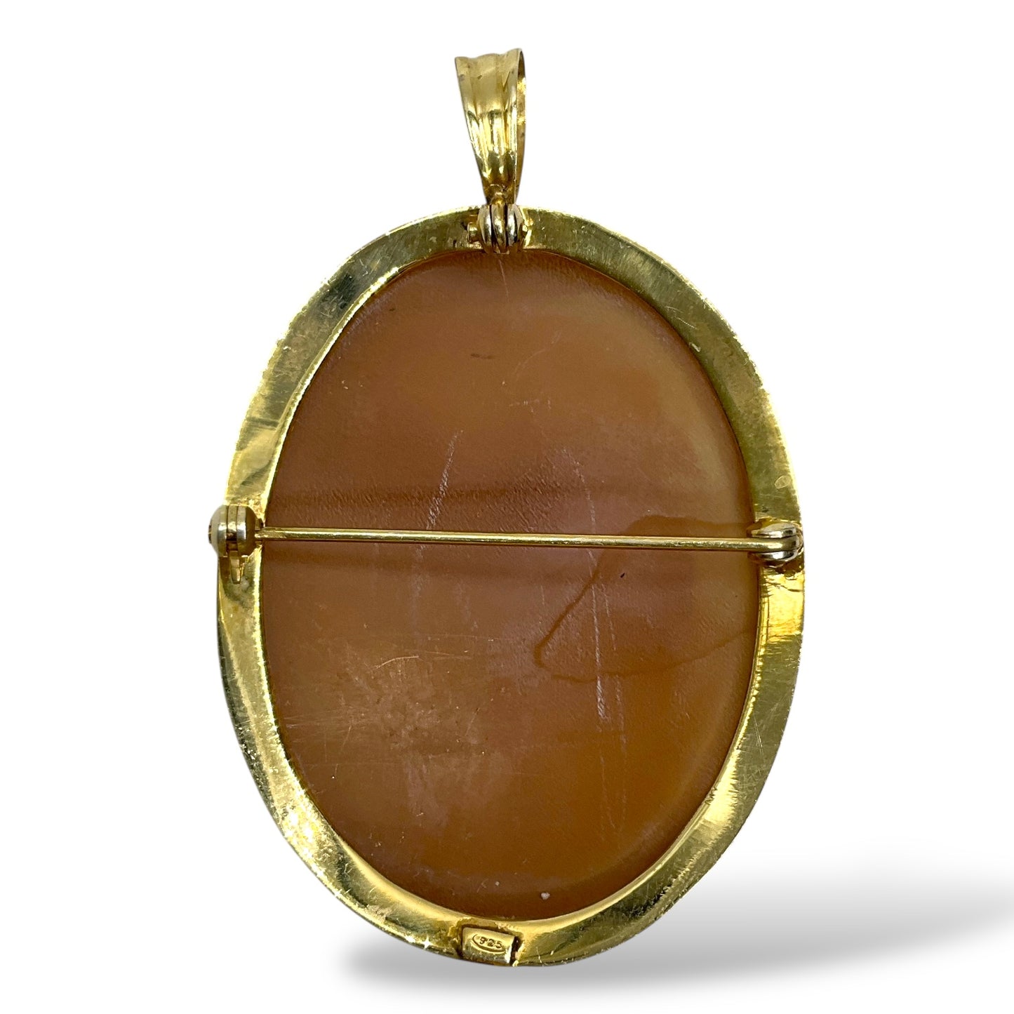 Ciondolo/Spilla Cammeo con Montatura in Argento Dorato - Cammeo10