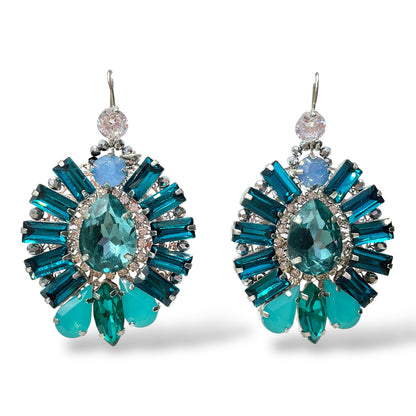 Orecchini Pendenti Donna Goccia con Cristalli Blu Ottaviani Bijoux - 490515