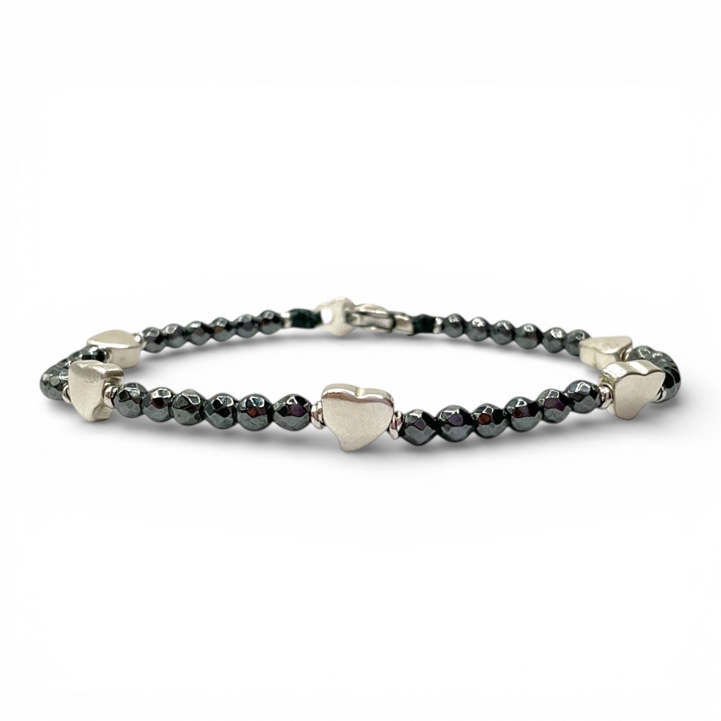 Bracciale Spadarella Cuori ed Ematite Scura - SPBR764 -