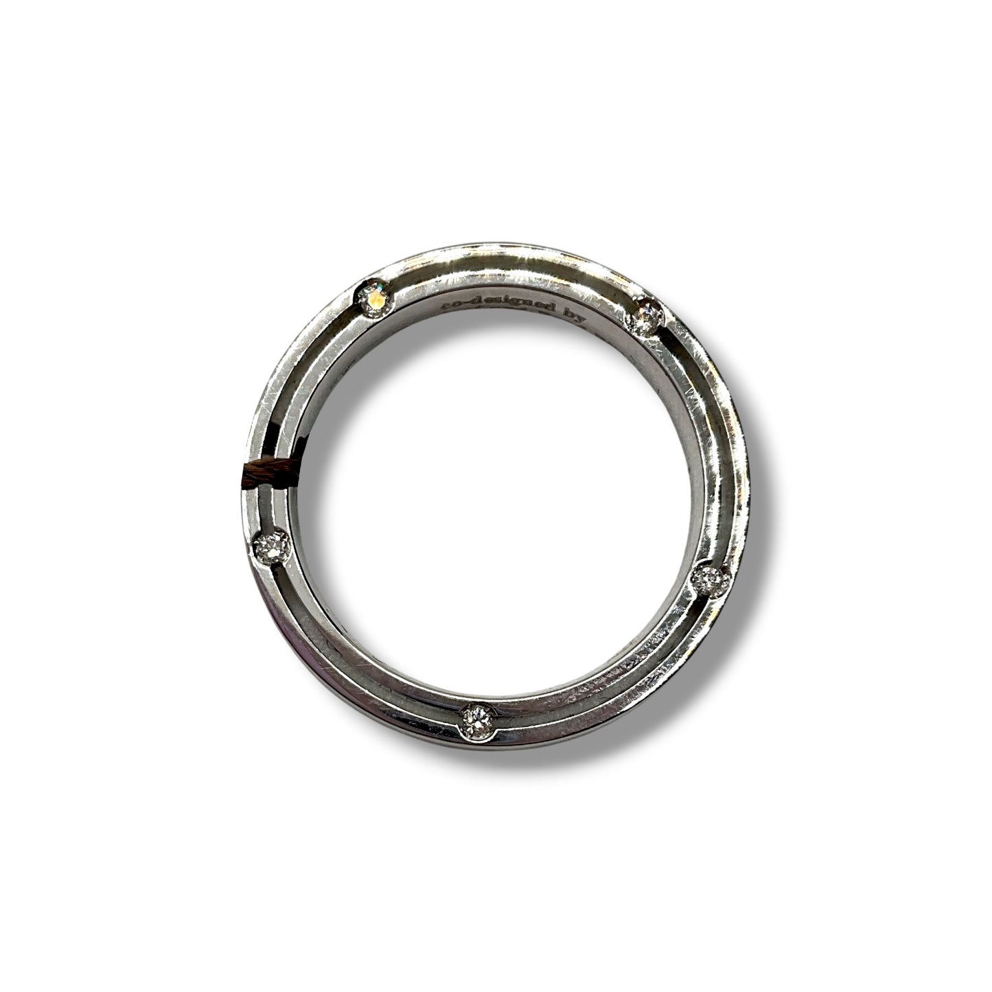 Fede nuziale Damiani D-Side in oro bianco e 10 diamanti 3,3 mm - 71333847