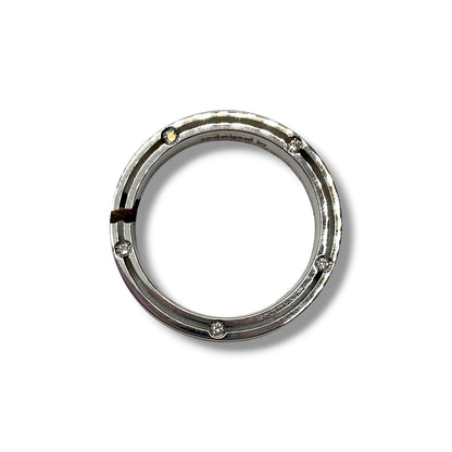 Fede nuziale Damiani D-Side in oro bianco e 10 diamanti 3,3 mm - 71333847
