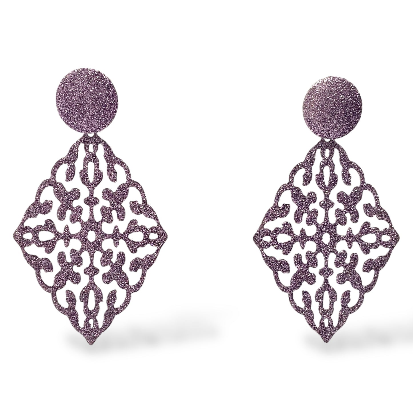 Orecchini Pendenti Rombo con Glitter - OR.AG11