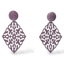 Orecchini Pendenti Rombo con Glitter - OR.AG11
