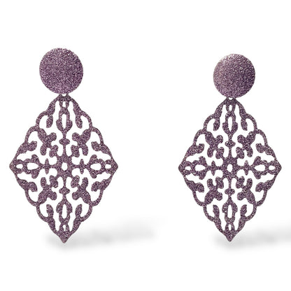 Orecchini Pendenti Rombo con Glitter - OR.AG11