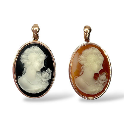 Ciondolo Cammeo con Montatura in Argento Rosato - Cammeo12