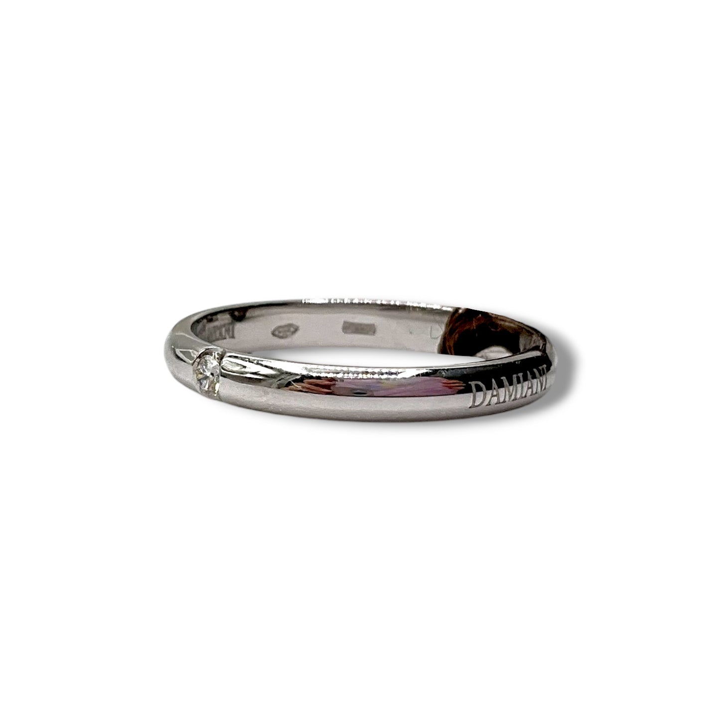 Fede Nuziale Damiani in Platino con Brillante 2,5 mm - 71389412