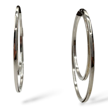 Orecchini Doppio Cerchio Donna Argento - OA010084