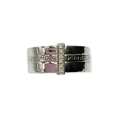 Anello a Fascia Donna Brillanti Bond in Argento - AA010648