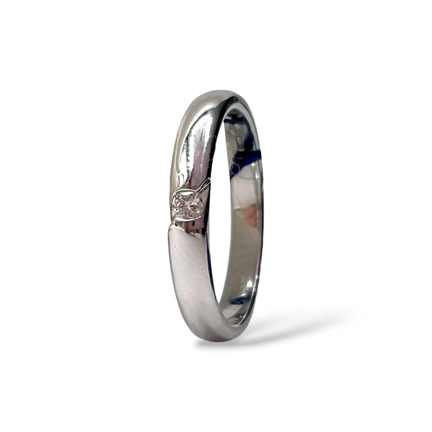 Fede nuziale Damiani in Oro Bianco con Brillante 3,3 mm - 18306216