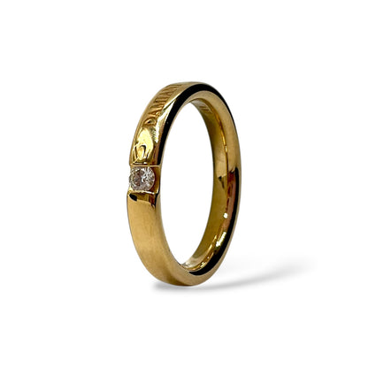 Fede Nuziale Damiani in Oro Giallo con Brillante 3,3 mm - 71481514