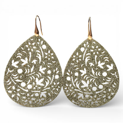 Orecchini Pendenti a Goccia con Glitter o Smalto - OR.AG05