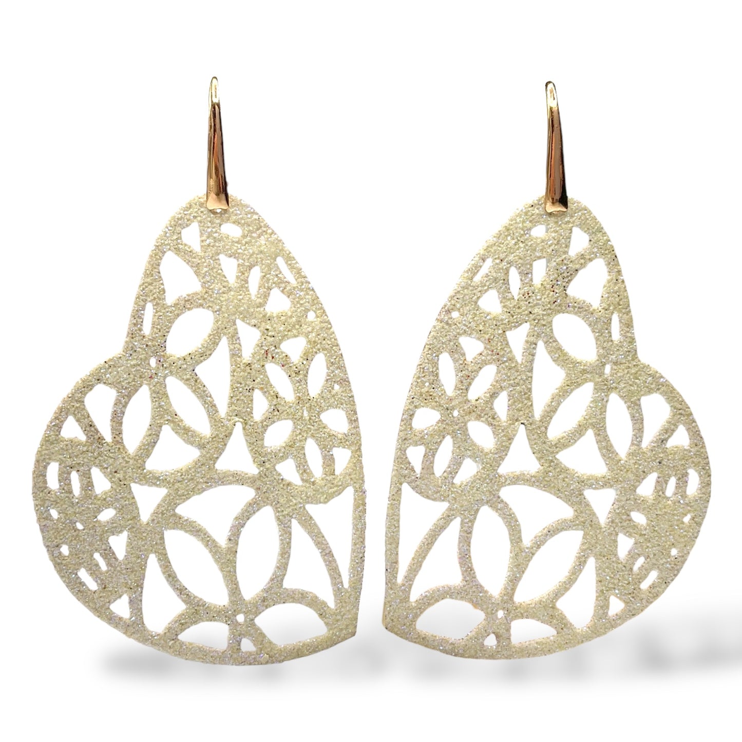Orecchini Pendenti Cuore con Glitter - OR.AG03