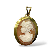 Ciondolo Cammeo con Montatura in Argento Dorato - Cammeo11