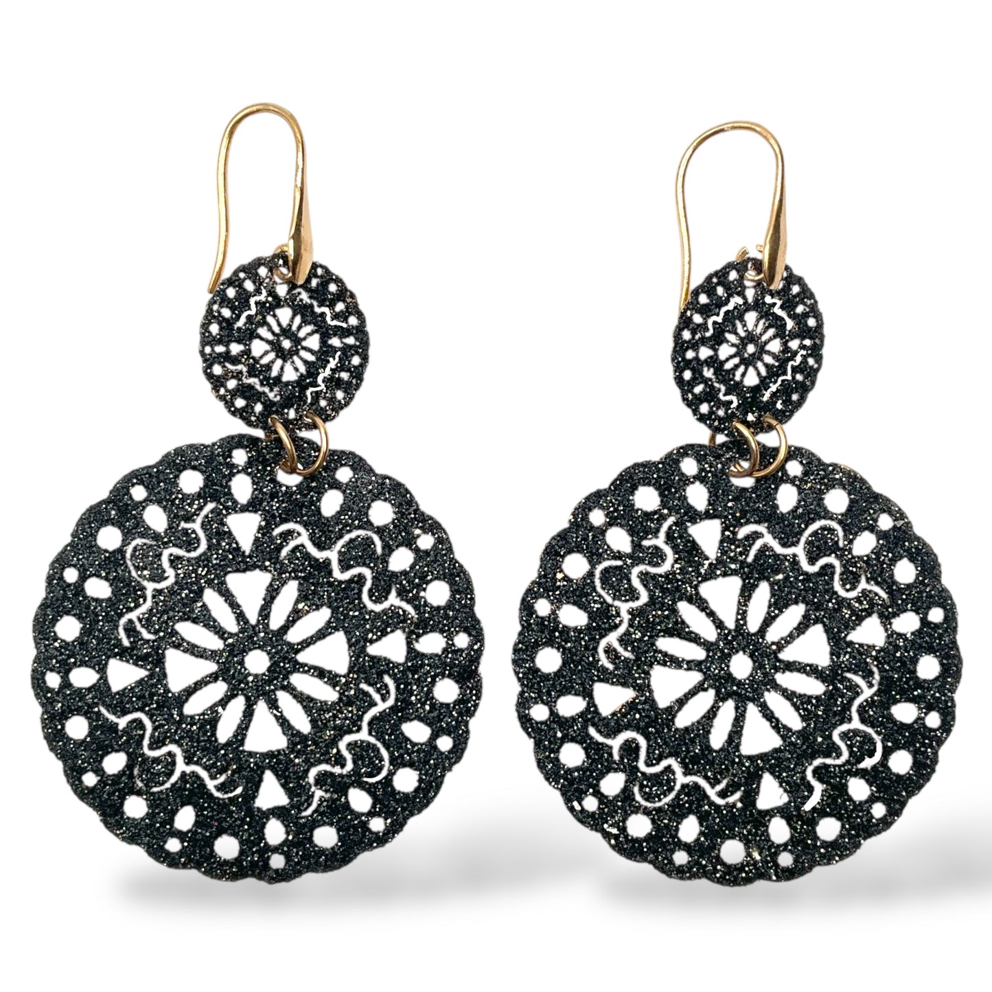 Orecchini Pendenti con Glitter o Smalto - OR.AG09
