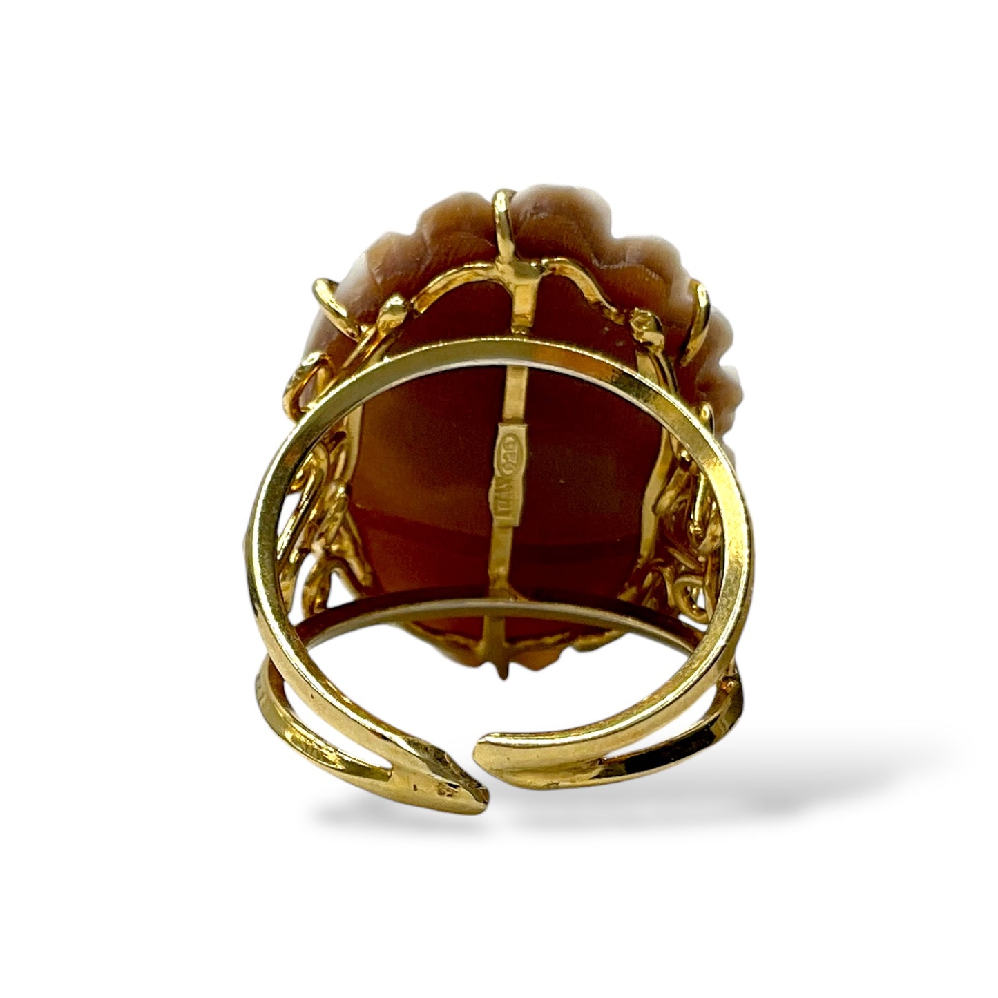 Anello con Cammeo in Argento Dorato - Cammeo18