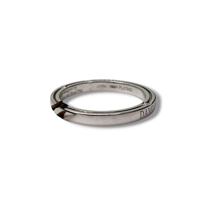 Fede Nuziale Damiani D-Side in Platino e 4 Diamanti 3 mm - 71395921