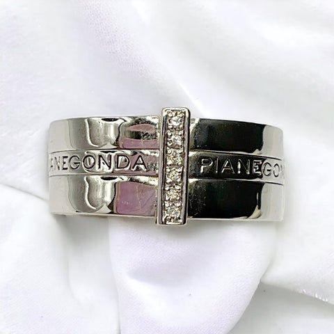 Anello a Fascia Donna Brillanti Bond in Argento - AA010648