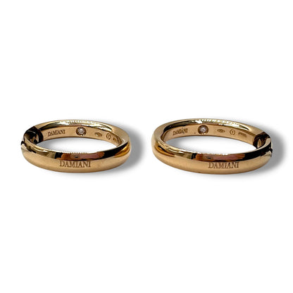Fede nuziale Damiani in oro giallo con brillante 4 mm - 71714055