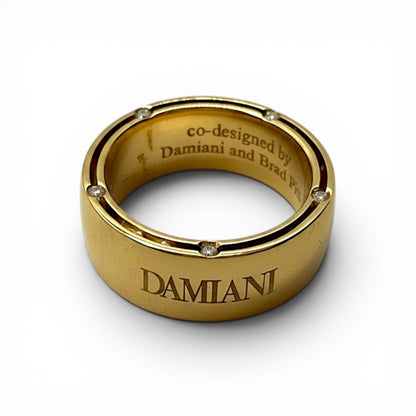 Fede Nuziale Damiani D-Side in Oro Giallo e 10 Diamanti 7 mm - 71559817