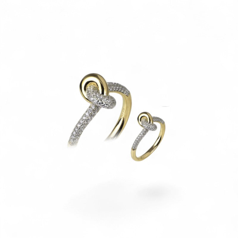 Anello In Argento Placato Blu Amante Con Torciglione - BAN444CE14