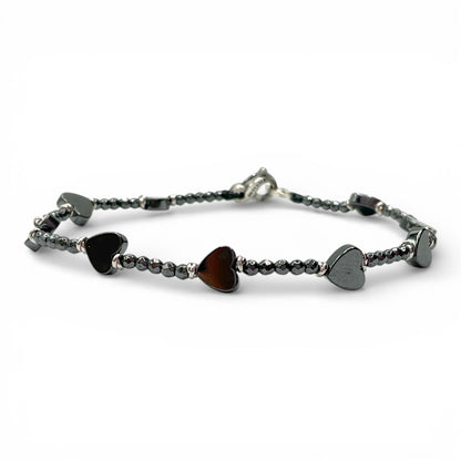 Bracciale Spadarella Cuori di Ematite ed Ematite Scura - SPBR759