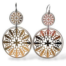 Orecchini Pendenti Argento Bicolore - OR.AG48