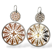 Orecchini Pendenti Argento Bicolore - OR.AG48