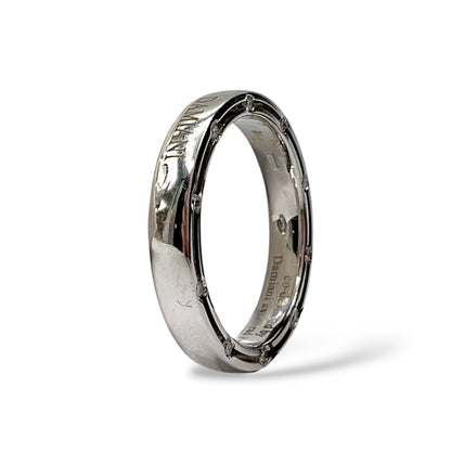 Fede Nuziale Damiani D-Side in Oro Bianco e 20 diamanti 3,3 mm - 71335643