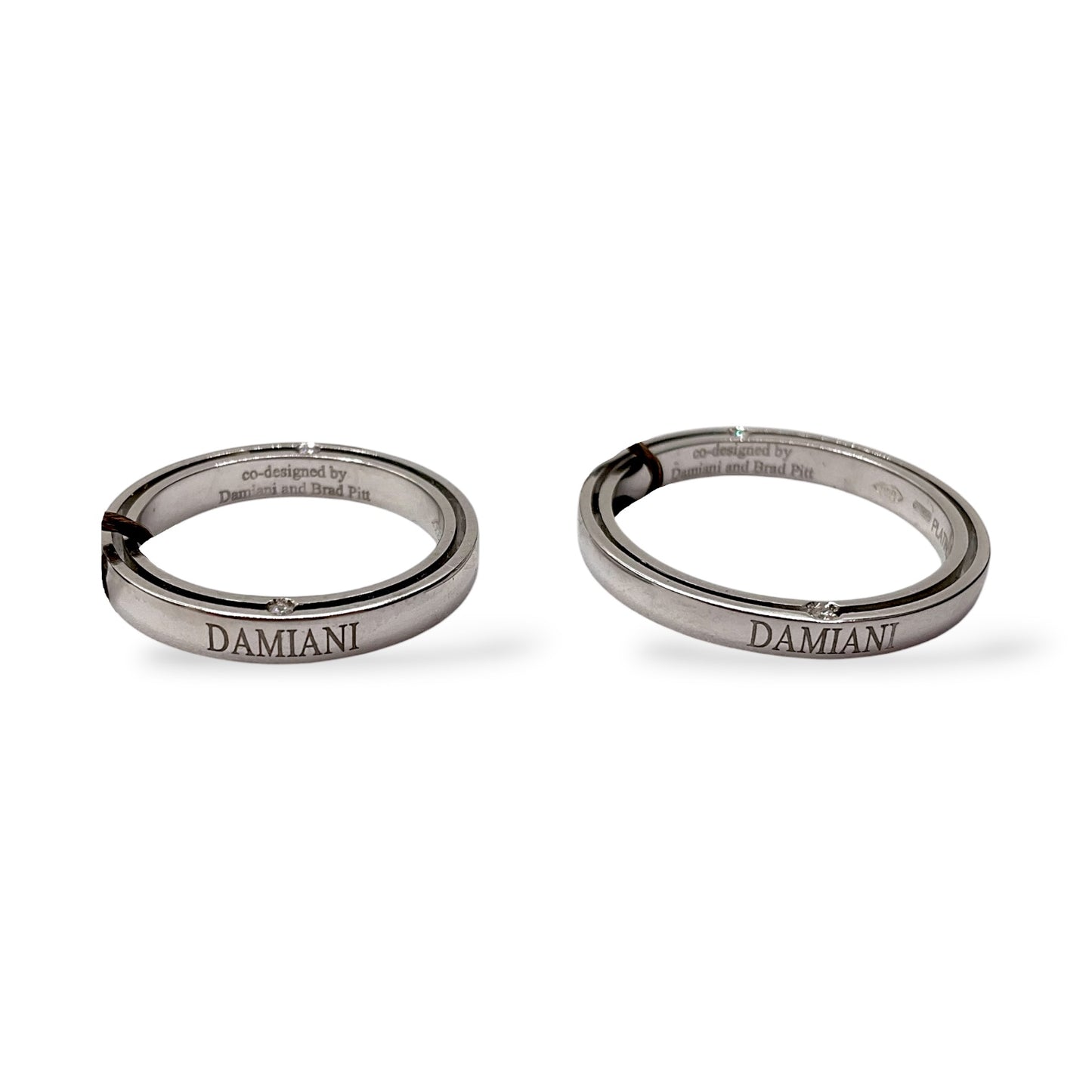 Fede Nuziale Damiani D-Side in Platino e 4 Diamanti 3 mm - 71395921