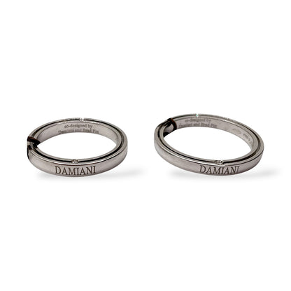 Fede Nuziale Damiani D-Side in Platino e 4 Diamanti 3 mm - 71395921
