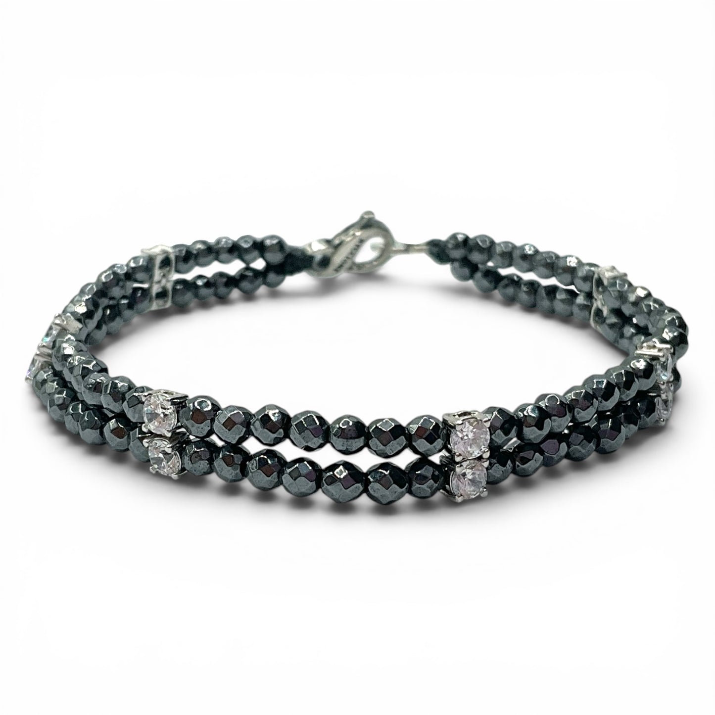 Bracciale Spadarella ematite e zirconi bianchi SPBR779