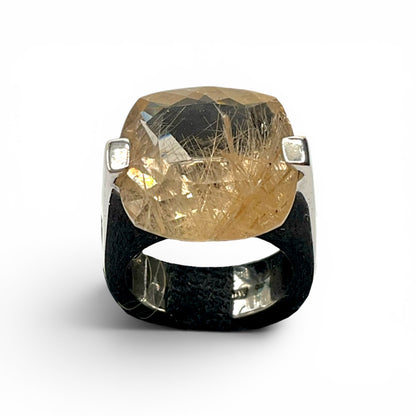 Anello Donna Argento Quarzo Giallo - A0390