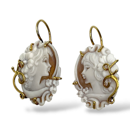 Orecchini con Cammeo in Argento Dorato - Cammeo15