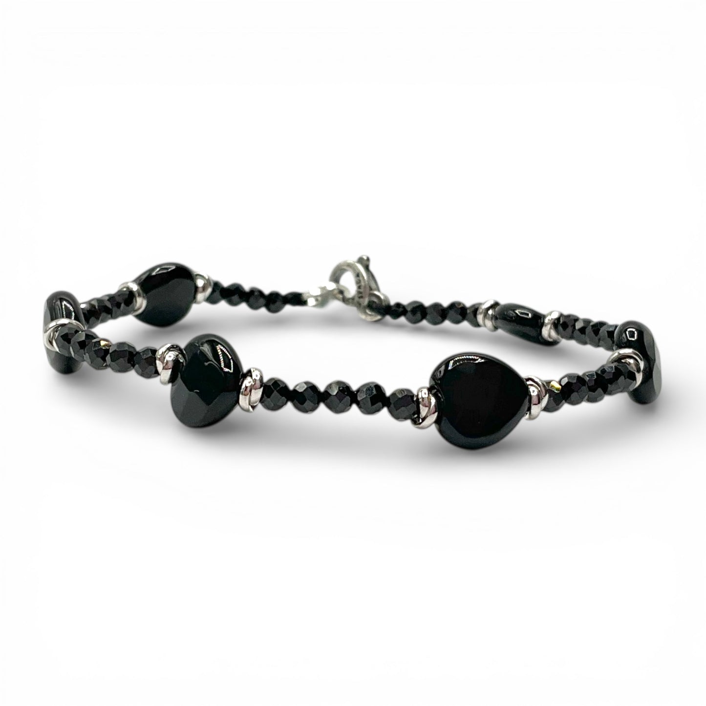 Bracciale Spadarella Cuori e Perline di Onice - SPBR761 -