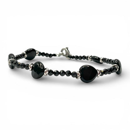 Bracciale Spadarella Cuori e Perline di Onice - SPBR761 -