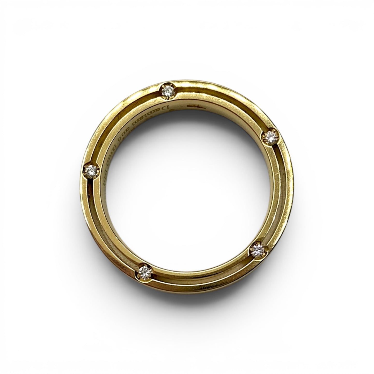 Fede nuziale Damiani D-Side in Oro Giallo e 10 Diamanti 3,3 mm - 71176750